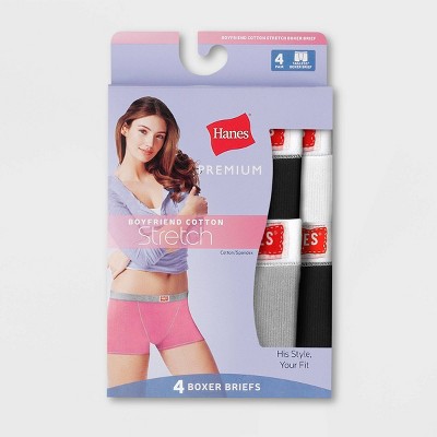 Hanes Premium Women's 4pk Boyfriend Boxer Briefs Underwear with Comfortsoft  Waistband - Color May Vary XXL, MultiColored, by Hanes Premium