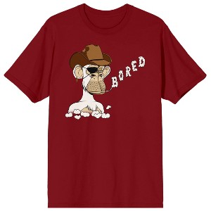 Bored Of Directors Smoking Ape Crew Neck Short Sleeve Cardinal Red Men's T-shirt - 1 of 2