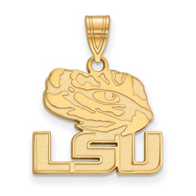 Black Bow Jewelry 14k Yellow Gold Louisiana State Fighting Tigers NCAA Medium Pendant