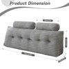 Bekrvio 39”/59”/79” Large Bolster Triangular Headboard Wedge w/2 Neck Roll Pillows Reading Pillows - 2 of 4