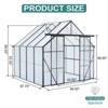 VYNXARIA 8*8FT Double Door Polycarbonate Greenhouse Raised Base and Anchor Aluminum Heavy Duty Walk-in Greenhouses in All Season,Black - 4 of 4