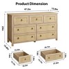 Rattan 7 Dresser for Bedroom, 47.2" Wide Dresser, Boho Wide Drawer Dresser with Storage, Wooden Closet Dressers Chest of Drawers, Natural - 2 of 4
