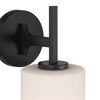 Possini Euro Design Nanni 12" High Modern Wall Sconce Light Lamp Fixture Mount Set of 2 Bathroom Bedroom Hardwired Matte Black Milk Glass Shade - 3 of 4