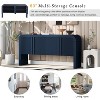 Okak 63IN Modern Curved Console Table, Entryway Table with 4 Doors and Adjustable Shelf, Narrow Console Table for Hallway, Living Room - 3 of 4