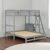 Twin Over Full Bunk Bed with Desk and 3 Drawers, Convertible Wood Frame with Storage, Ladder, Natural Finish - 3 of 4