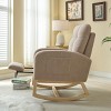 Modern Accent Rocking Chair With Solid Wood Legs,Adjustable Footrest,Side Pocket,Living Room Lounge Arm Chair With High Backrest-Cuddlewood - 3 of 4