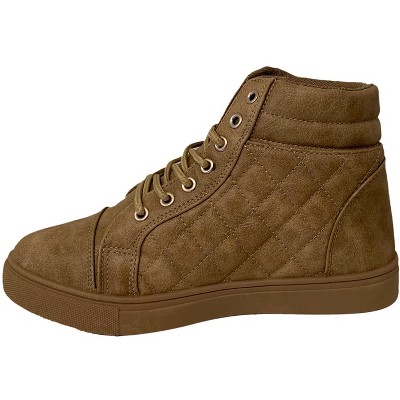 Женские кроссовки Bangka Women's Sneaker Boots High Top Zipper Lace up Fashion Casual Shoes , Beige-6 — фото 5