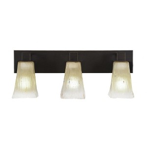 Toltec Lighting Apollo 3 - Light Vanity in  Dark Granite with 5" Square Amber Crystal Shade - 1 of 1