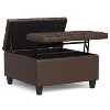 CAVINAS Square Linen Storage Ottoman Bench with Lift Lids and Stitched Tuft Design,Storage Benches for Living Room,Bedroom - 2 of 4
