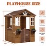 Cedar Wooden Kids Playhouse with Play Kitchen, Wooden Adventures Cottage for Backyard, Outdoor Toddler Playhouse for Kids with Vinyl Roof - 3 of 4