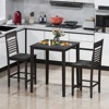 Tangkula 3 PCS Counter-Height Dining Table Set for 2 Square Kitchen Table & 2 Bar Chairs - 4 of 4