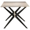 vidaXL Dining Table Natural Wood Solid Mango Wood, Powder-Coated Steel - White - 3 of 4