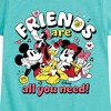 Girls' - Disney - Friends Are All You Need Fitted Short Sleeve Graphic T-Shirt - 2 of 4