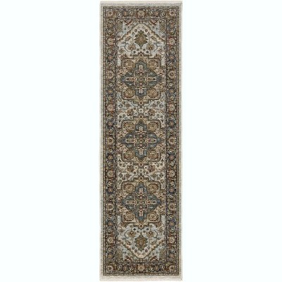 Oriental Weavers Aberdeen 1144W Beige/ Sky Blue Indoor Area Rug - 2'3" x 7'6"