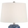 360 Lighting Waves 26 1/2" Tall Modern Coastal Table Lamps Set of 2 Blue Ceramic White Shade Living Room Bedroom Bedside Nightstand House Office - 3 of 4