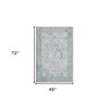 Gray Blue And Ivory Medallion Area Rug - 3 of 4