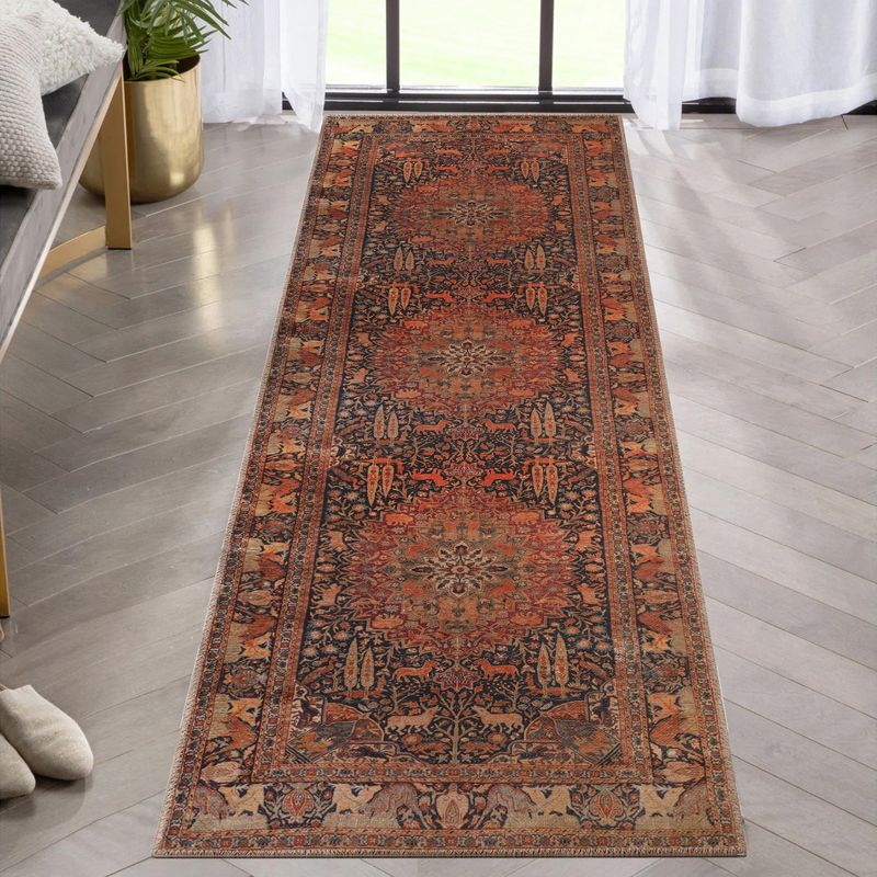 Bohemian Floral Medallion Indoor Area Rug or Runner by Blue Nile Mills, 3 of 8