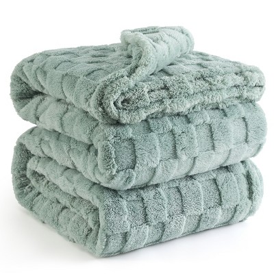 Cozy Comfort by Bedsure | Cute Soft Cozy Checkered 260GSM Throw Blanket for Couch Twin Size White