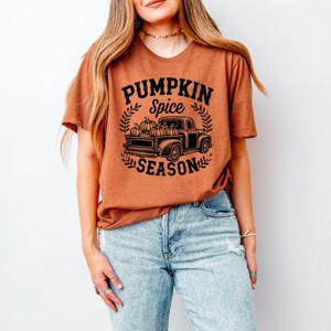 Simply Sage Market Pumpkin Spice Season Truck Distressed Short Sleeve Tee - 1 of 4