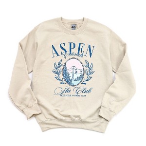 Simply Sage Market Women's Graphic Sweatshirt Aspen Ski Club Grunge - 1 of 3