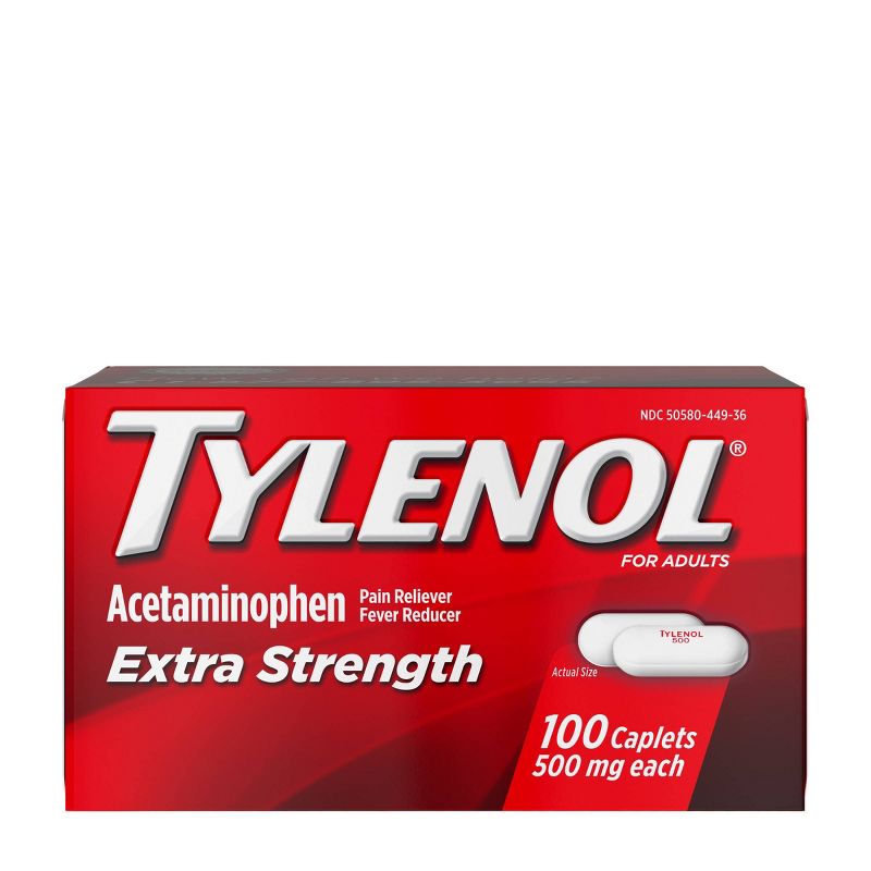 Tylenol Extra Strength Pain Reliever and Fever Reducer Caplets - Acetaminophen, 1 of 10