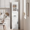 Whizmax Tall Bathroom Cabinet with Doors - Freestanding Storage Shelf for Laundry, Kitchen, Living Room, Adjustable Shelves, Small Space - 3 of 4