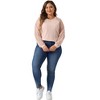 Agnes Orinda Women's Plus Size Lace Crew Neck Long Sleeve Knit Blouses - 3 of 4