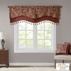 Classic Luxurious Paisley Motif Jacquard Weave Window Valance, Solid Faux Silk Flat Piping Detailed Valance for All Seasons - 3 of 4