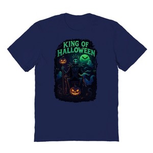 Rerun Island Men King Of Halloween Short Sleeve Graphic Cotton T-Shirt - 1 of 4
