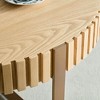CAVINAS Small Coffee Table with Sturdy Base, Drum Shaped Wood Coffee Table, Modern Rustic Coffee Table for Living Room, Office - 3 of 4