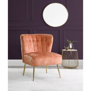 Velvet Wingback Accent Chair with Full Foam Seat and Tight Cushion Support for Living Room - 1 of 4