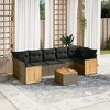 vidaXL 8 Piece Patio Sofa Set with Cushions - Gray Poly Rattan - 2 of 4