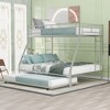 NicBex Twin Over Full Bunk Bed with Trundle and 2 Ladders,Loft Bed with Sturdy Steel Frame for Bedroom,Black/White/Silver - 2 of 4