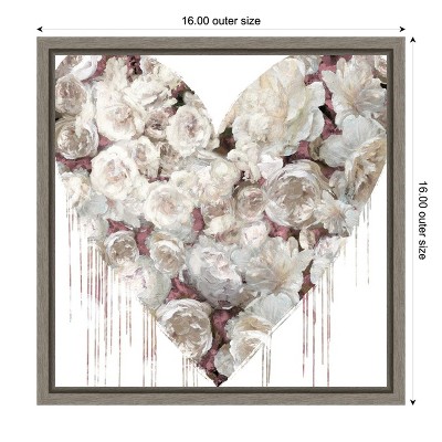 Amanti Art Big Hearted Flowers I by Lindsay Rodgers Canvas Wall Art Print Framed 16 x 16-in.