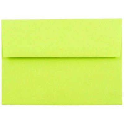 JAM Paper A6 Colored Invitation Envelopes 4.75 x 6.5 Ultra Lime Green 52610H