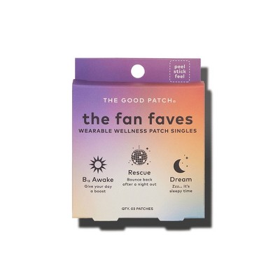 The Good Patch Fan Faves Set Plant-Based Vegan Wellness Patch - 3ct