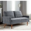 56" Velvet European Style 2-Seater Loveseat Sofa for Living Room, Apartment or Office with Sleek Design, Modern Vintage Flair - 2 of 4