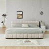 KWPZQEB King Size Platform Bed Frame with Fabric Upholstered Headboard and 4 Drawers, Wooden Slats Support, No Box Spring Needed, Easy Assembly - 4 of 4