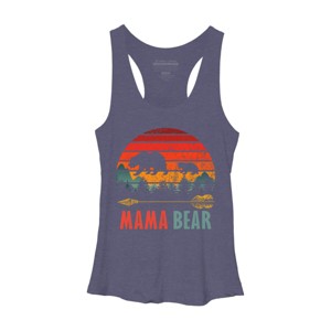 Women's Design By Humans Mama Bear Retro Stripes By ZeusSE Racerback Tank Top - 1 of 2