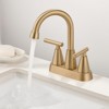 Cobbe Brushed Gold Bathroom Faucets, 4-Inch Bathroom Sink Faucet, 2 Handle Bathroom Sink Faucet with Pop Up Drain and Water Supply Lines, Gold - 4 of 4