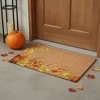 HomeRoots 17" X 29" Brown And Natural Fall Leaves Outdoor Coir Door Mat - 2 of 4