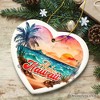 Aloha Hawaii Tropical Watercolor Beach Ornament, Nature Paradise Christmas Gift| OrnamentallyYou - 4 of 4