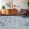 Vintage Machine Area Rug  Non Shedding Soft Distressed Flower Printed Indoor Carpet Non Slip Floor Mat - 2 of 4