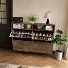 Shoe Storage Cabinet, Farmhouse Shoe Organizer with 4 Flip Drawers and Open Storage, Freestanding Narrow Shoe Rack Cabinet for Entryway - 4 of 4
