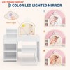 Girls Vanity w/Lights 2 in 1 Princess Makeup Vanity Desk Toddler Vanity Table & Chair Set w/ Open Bookshelf Storage Cabinet - 3 of 4