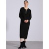 Allegra K Women's Long Sleeve Buttons Crew Neck Knitted Midi Sweater Dress - 2 of 4