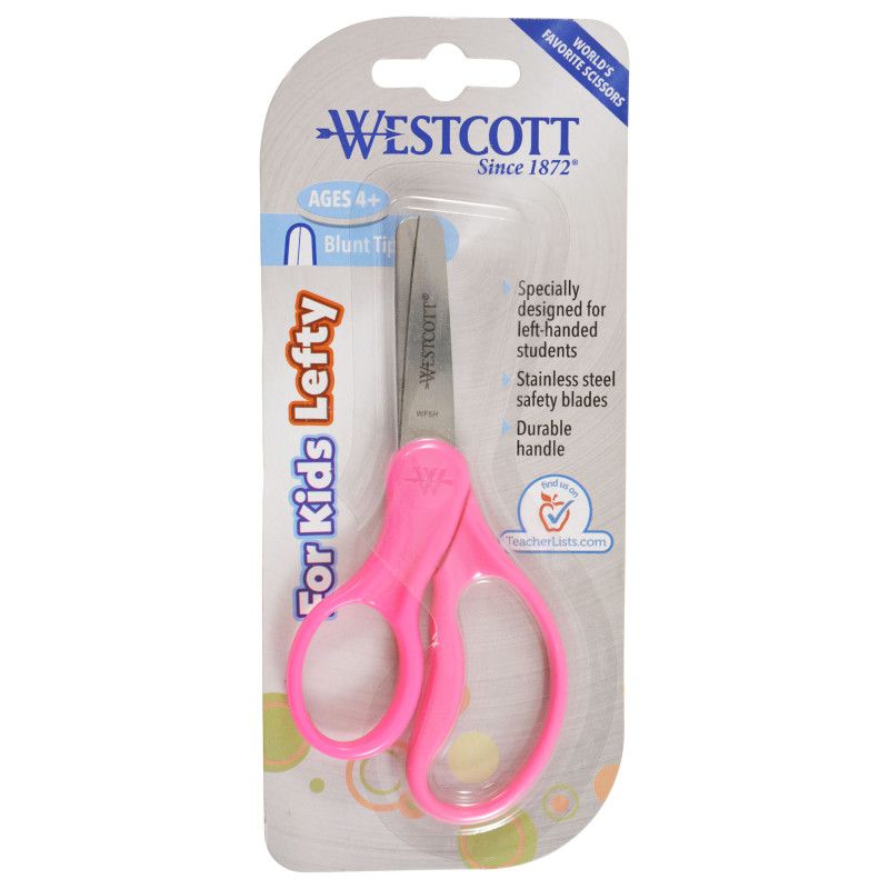 Westcott School Kumfy Grip Left-Handed Kids Scissors, 5" Blunt, Assorted Colors, 1 of 2