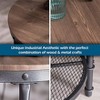 VINGLI Industrial Round End Table - 20" Metal & Wooden Side Table for Couch & Living Room - 4 of 4