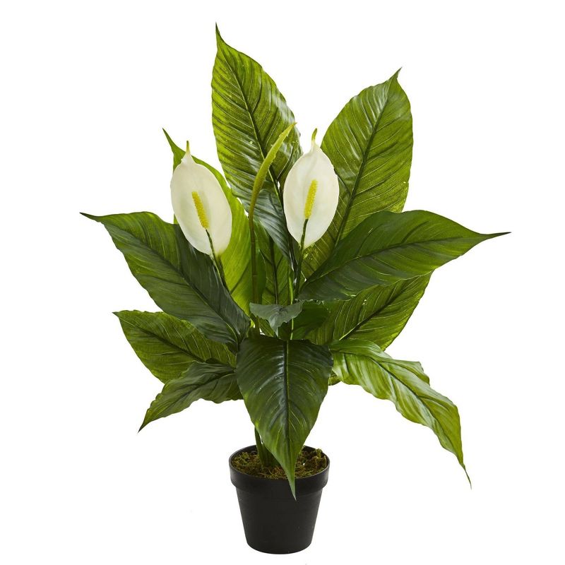 Nearly Natural 26-in Spathiphyllum Artificial Plant (Real Touch), 1 of 2