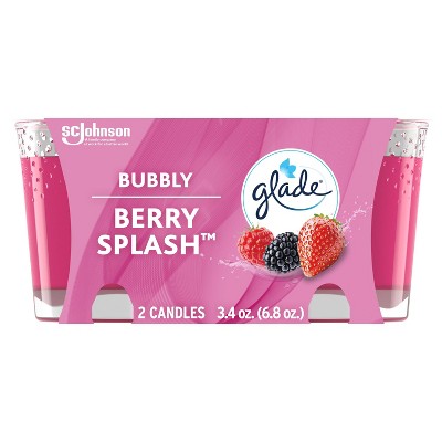 Glade Two Pack Candles Bubbly Berry Splash - 6.8oz/2ct